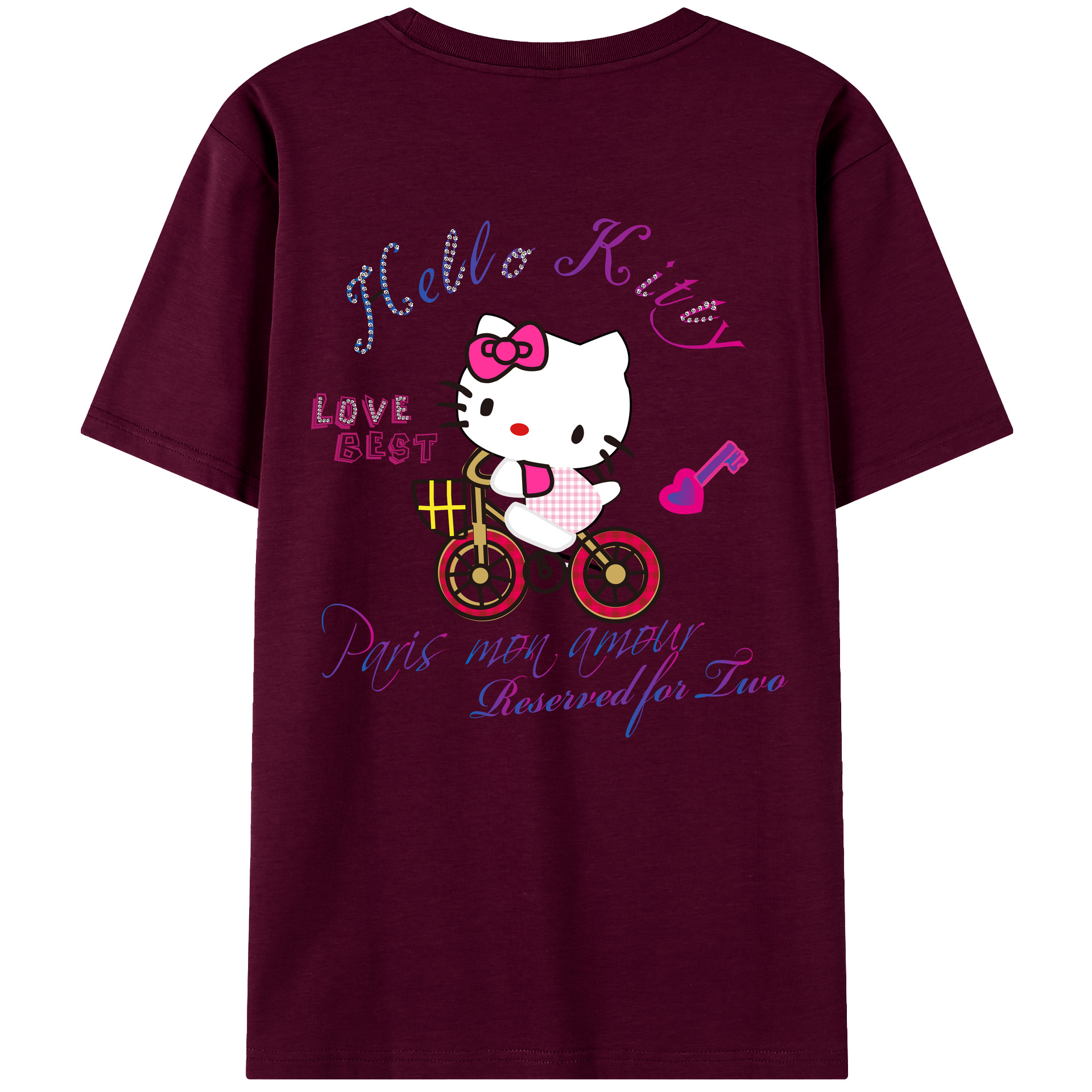 （画像用） Hello Kitty ハローキティ レディース半袖Tシャツ(バックプリント)
